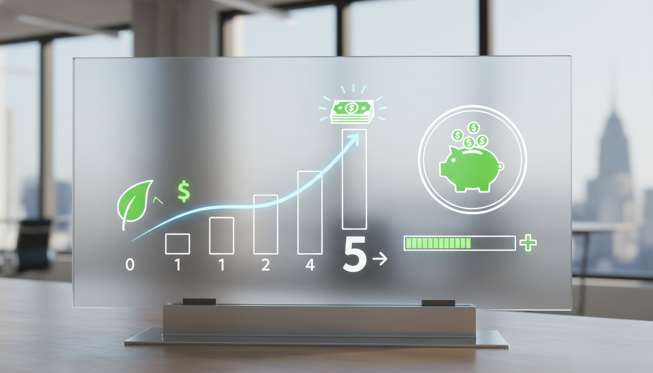 Graph showing ROI of sustainable interior materials over a 5-year lease term.